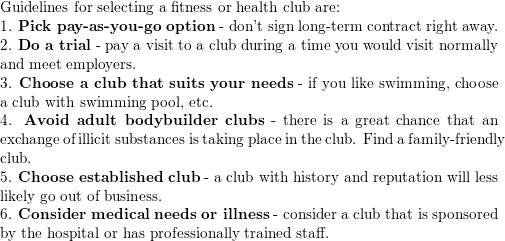 5 Guidelines for Evaluating Health and Fitness Clubs